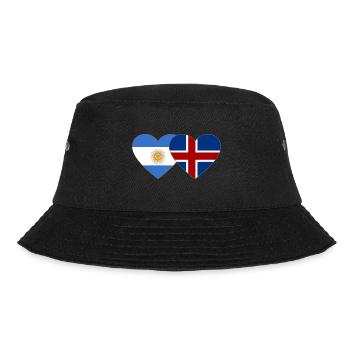 Argentinien Island Flagge Herz - Bucket Hat - Schwarz - Vorne - Lela (165cm)