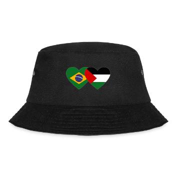 Brazil Palestine Flag Heart - Bucket Hat - black - Front - Lela (165cm)