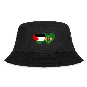 Palästina Brasilien Flagge Herz - Bucket Hat - Schwarz - Vorne - Lela (165cm)