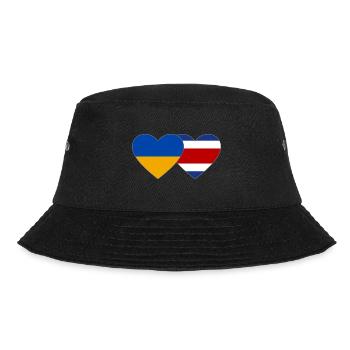 Ukraine Costa Rica Flag Heart - Bucket Hat - black - Front - Lela (165cm)