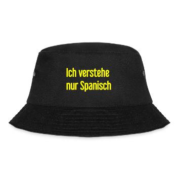 Ich verstehe nur Spanisch - Bucket Hat - Schwarz - Vorne - Lela (165cm)