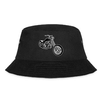 Chopper / Bobber Motorcycle 01_black white - Bucket Hat - black - Front - Lela (165cm)