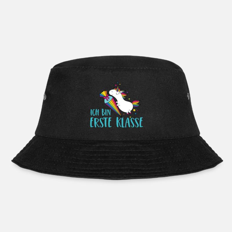 Einhorn Einschulung Schule Zuckertüte Erste Klasse - Bucket Hat - Schwarz
