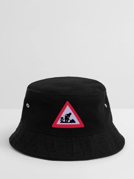 baustelle - Bucket Hat - Schwarz - Vorne