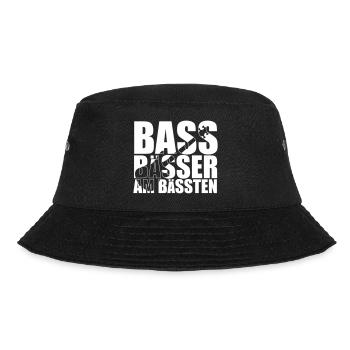 Bass Player Gift BASS BÄSSER AM BÄSSTEN Bassist - Bucket Hat - Schwarz - Vorne - Lela (165cm)