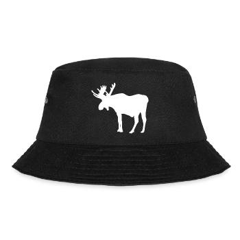 Elch Hirsch Geweih Rentier Geschenk Geschenkidee - Bucket Hat - Schwarz - Vorne - Lela (165cm)