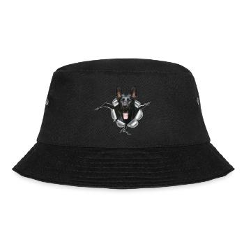 Schwarzer Schäferhund im Metall Loch - Bucket Hat - Schwarz - Vorne - Lela (165cm)