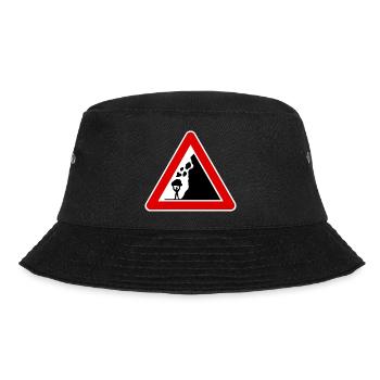 falling rocks, funny road sign bodybuilding - Bucket Hat - black - Front - Lela (165cm)