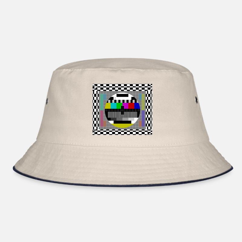 Face mask TV test pattern mask retro television Bucket Hat