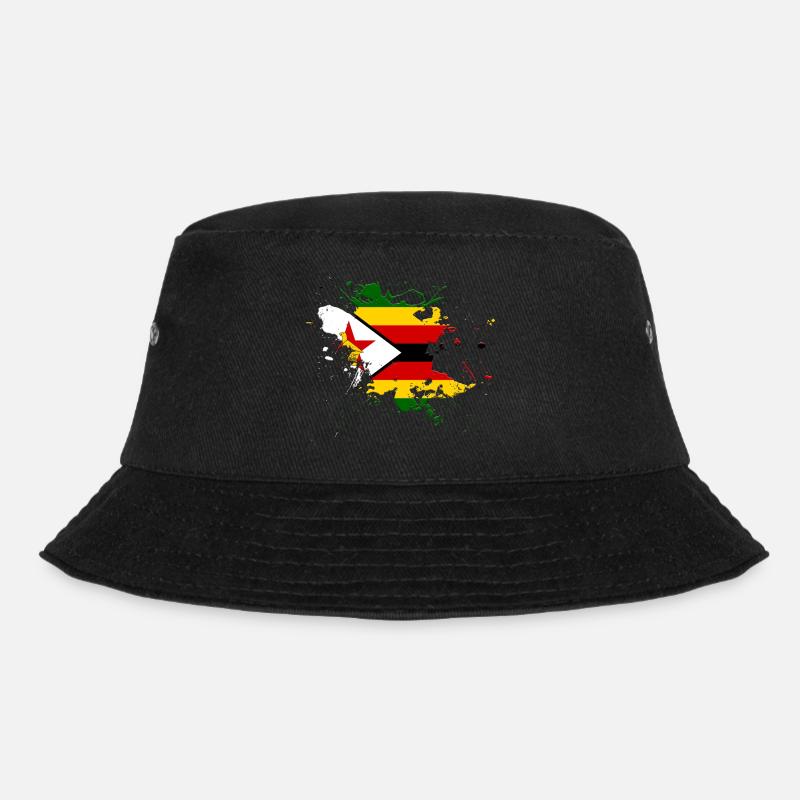 Drapeau du Zimbabwe comme une touche de couleur - Bob - noir