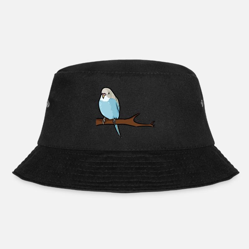 sweet parakeet on branch - Bucket Hat - black