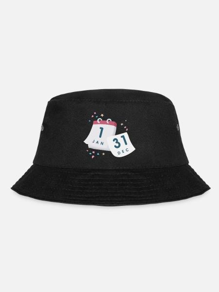 Kalender Silvester - Bucket Hat - Schwarz