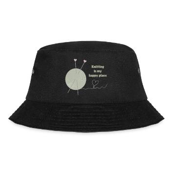 Stricken ist mein glücklicher Ort - Bucket Hat - Schwarz - Vorne - Lela (165cm)