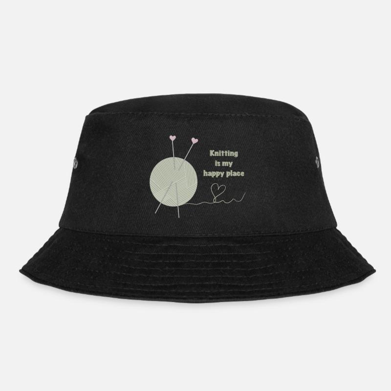 Stricken ist mein glücklicher Ort - Bucket Hat - Schwarz