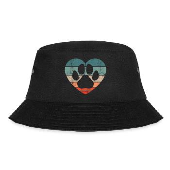 Retro Tierheim Hund Retten Tierschutz Hundeheim - Bucket Hat - Schwarz - Vorne - Lela (165cm)