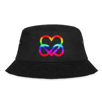 LGBTQ Rainbow Heart Infinity Infinity Heart - Bucket Hat - black - Front - Lela (165cm)