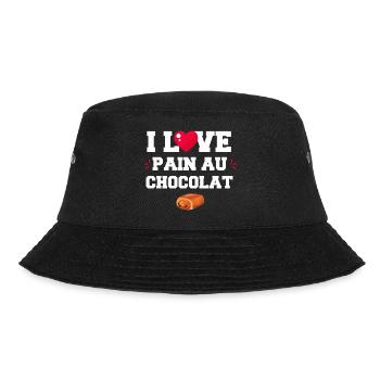 I Love pain au chocolat. cadeau humour - Bob - noir - Devant - Lela (165cm)