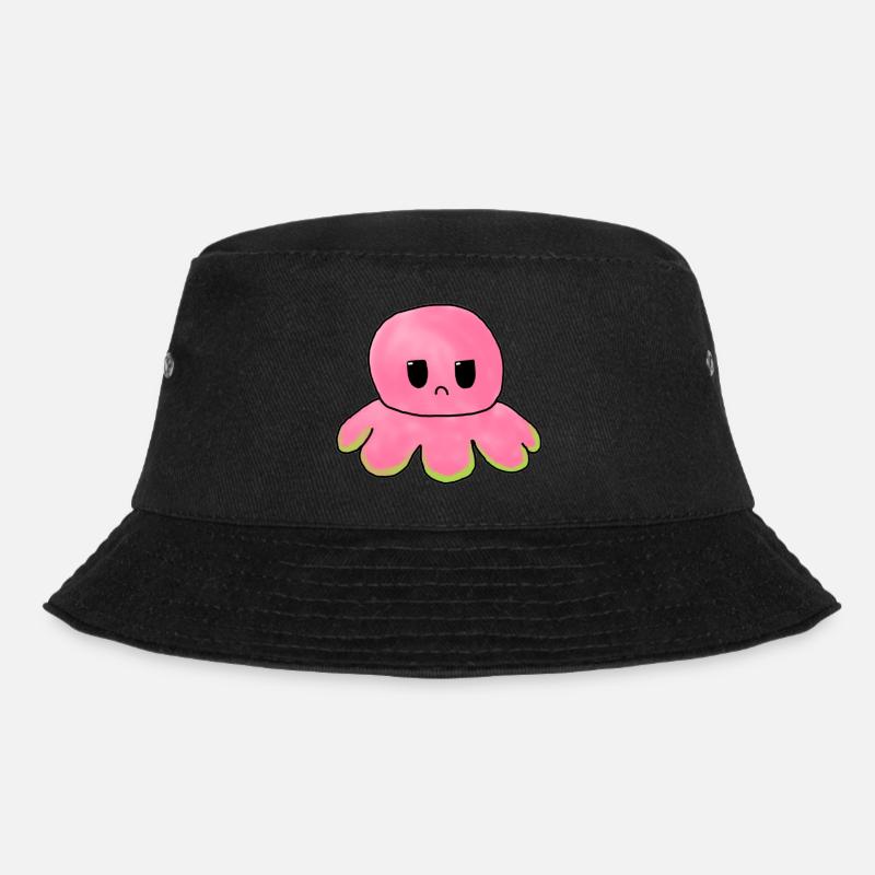 rosa Oktopus - Bucket Hat - Schwarz