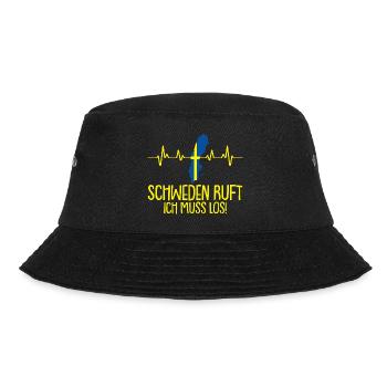 Schweden ruft Flagge Herzschlag Skandinavien - Bucket Hat - Schwarz - Vorne - Lela (165cm)