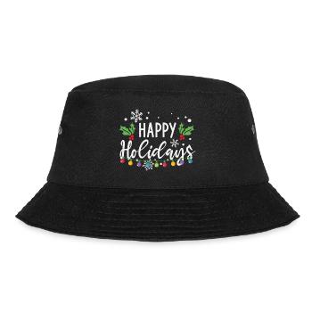 Happy Holidays Christmas Light Bulbs - Bucket Hat - black - Front - Lela (165cm)