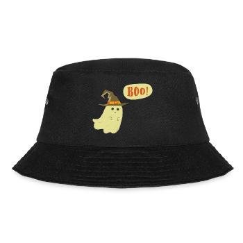 Geist. Halloween. Boo. Gruselig. Gespenst - Bucket Hat - Schwarz - Vorne - Lela (165cm)