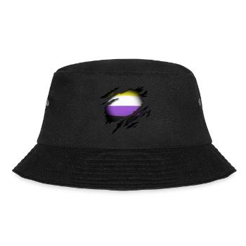 Non Binary Pride at heart - Bucket Hat - black - Front - Lela (165cm)