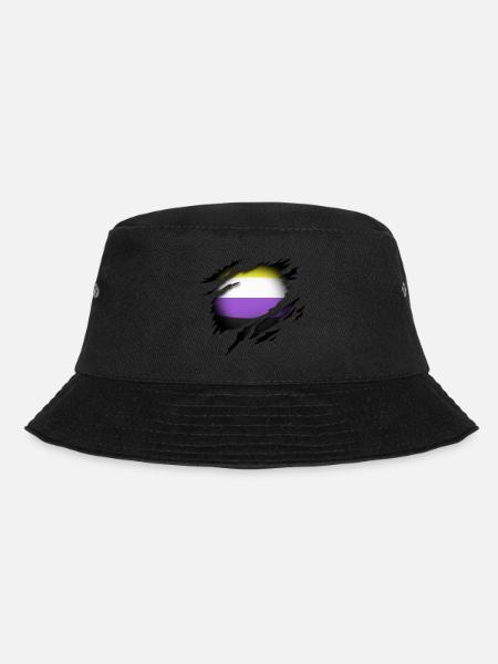 Non Binary Pride im Herzen - Bucket Hat - Schwarz