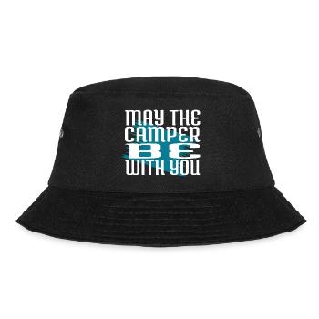 camping gift happy camping camp humor rafting - Bucket Hat - black - Front - Lela (165cm)