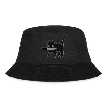 GattoColtello_Black - Bucket Hat - Schwarz - Vorne - Lela (165cm)
