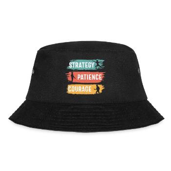 Strategie Geduld Mut Fechter Geschenke 2021 - Bucket Hat - Schwarz - Vorne - Lela (165cm)