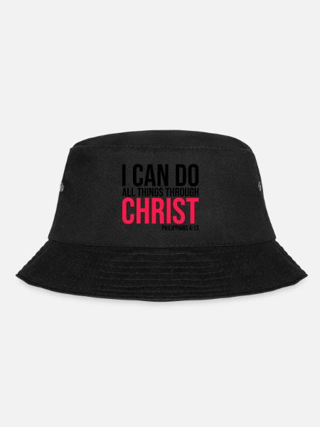 I Can Do All Things Through Christ Phil. 4:13 - Bucket Hat - black