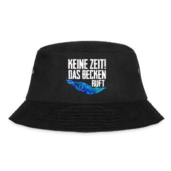 Keine Zeit das Becken ruft Schwimmen Schwimmer - Bucket Hat - Schwarz - Vorne - Lela (165cm)