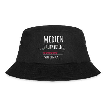Medienfachwirtin Abschluss Weiterbildung Geschenk - Bucket Hat - Schwarz - Vorne - Lela (165cm)