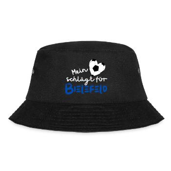 Mein Herz schlägt für Bielefeld - Bucket Hat - Schwarz - Vorne - Lela (165cm)