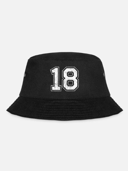 Anzahl 18 - Bucket Hat - Schwarz
