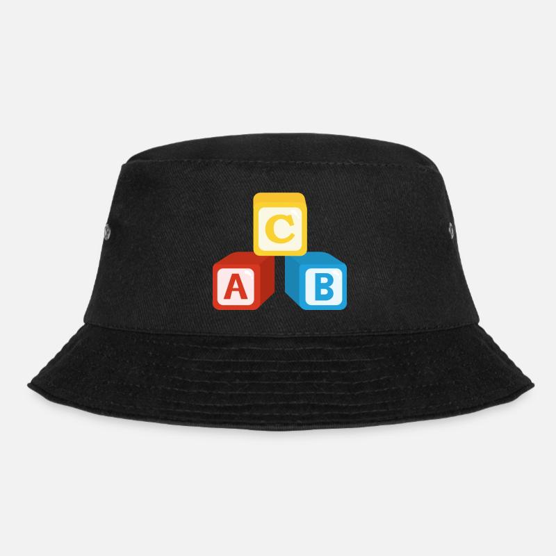 ABC Würfel - Bucket Hat - Schwarz