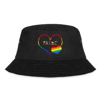 Love Heart LGBT rainbow Pride - Bucket Hat - black - Front - Lela (165cm)