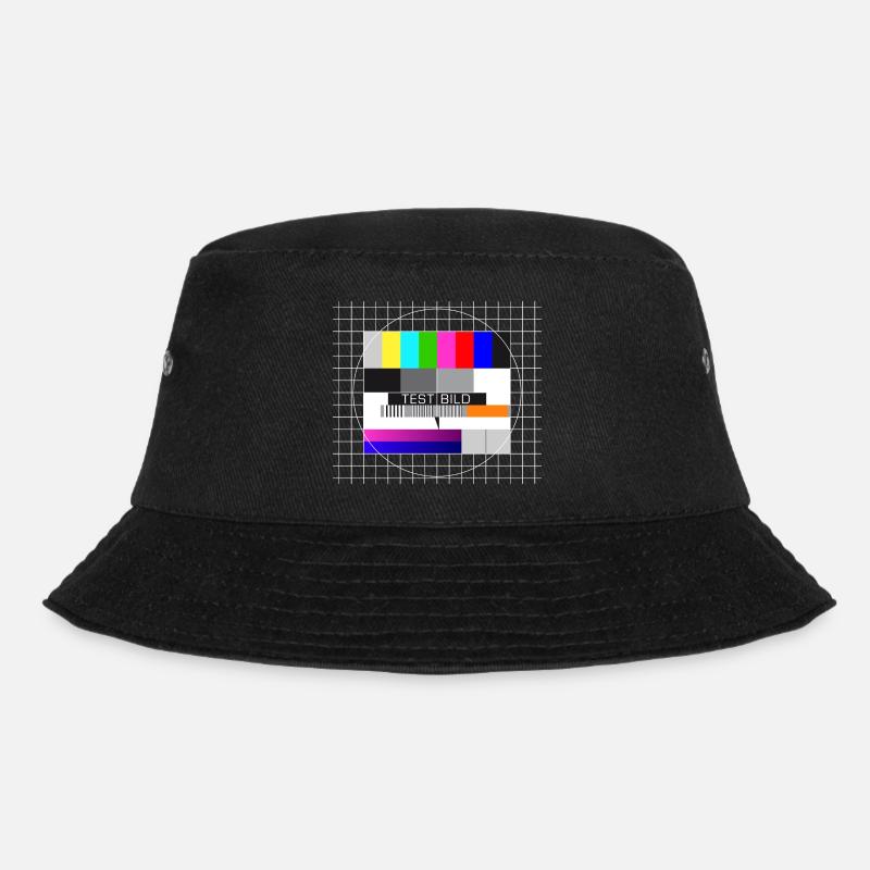 Testbild Fernsehen Bildschirm nostalgisch Display - Bucket Hat - Schwarz