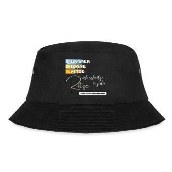 Sommer Sonne Hitze ich schwitze in jeder Ritze fun - Bucket Hat - Schwarz - Vorne - Lela (165cm)