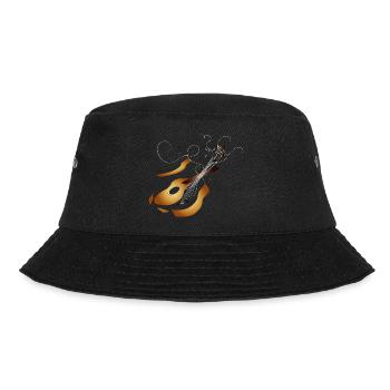guitare acoustique 3D détruite dans des tons chauds - Bob - noir - Devant - Lela (165cm)