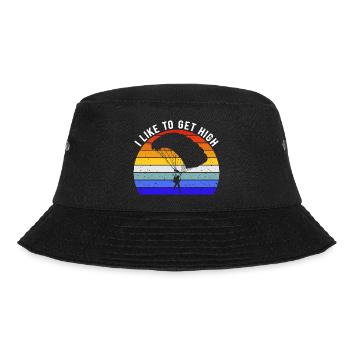 Skydiving Lover - I Like To Get High I - Bucket Hat - black - Front - Lela (165cm)