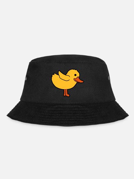 Cartoon duck cute chick - Bucket Hat - black