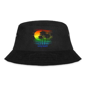 Long Beach California LGBTQ Rainbow Flag Pride - Bucket Hat - black - Front - Lela (165cm)