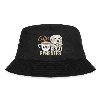 Great Pyrenees Hund Kaffee und Great Pyrenees - Bucket Hat - Schwarz - Vorne - Lela (165cm)