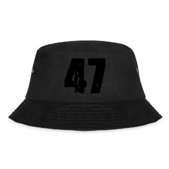 47 Zahl Trikot - Bucket Hat - Schwarz - Vorne - Lela (165cm)