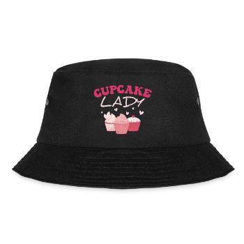 Lady White Pink Cupcake 25x - Bucket Hat - black - Front - Lela (165cm)