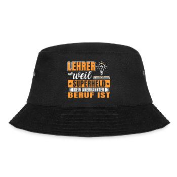 Lehrerin Superheld kein anerkannter Beruf - Bucket Hat - Schwarz - Vorne - Lela (165cm)