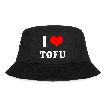Ich liebe Tofu - Bucket Hat - Schwarz - Vorne - Lela (165cm)