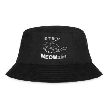 stay MEOWsetive - Bucket Hat - Schwarz - Vorne - Lela (165cm)