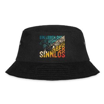 Eishockey Spieler Puck Eis Sport Geschenk Eishocke - Bucket Hat - Schwarz - Vorne - Lela (165cm)